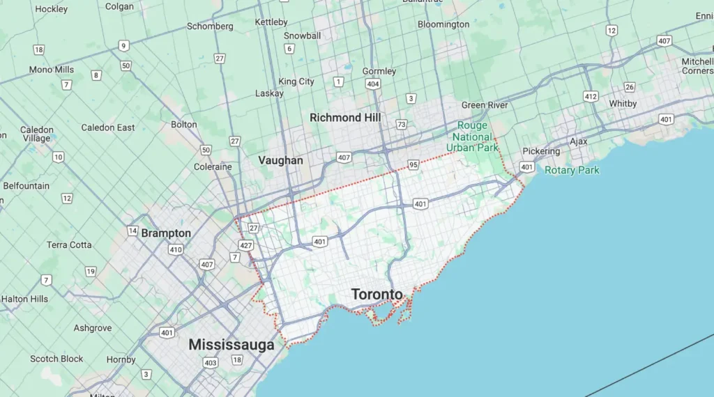 Toronto areas we serve